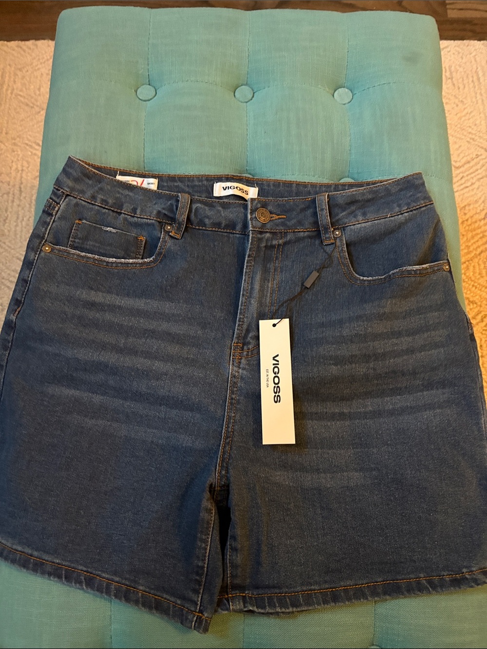 Vigoss Blue Denim High-Rise Shorts size 29